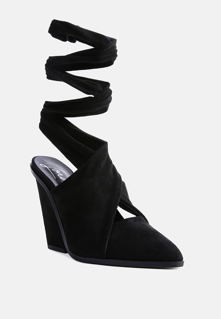 mama fav lace up block heel mules by ruw#color_black
