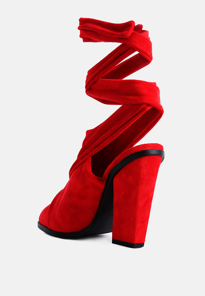 mama fav lace up block heel mules by ruw#color_red