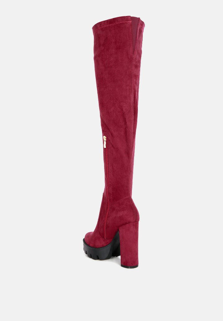 maple faux suede long boots by ruw#color_burgundy