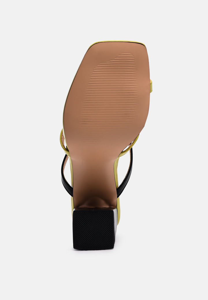 marve contrast strap block heel sandals by ruw#color_green