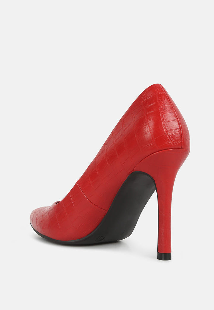 mellen croc faux leather formal pumps by ruw#color_red