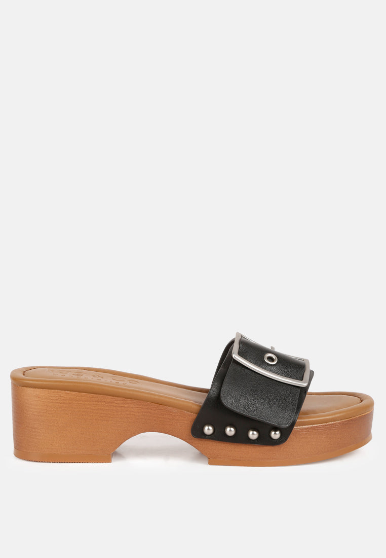 mindy buckle strap leather slip ons by ruw#color_black