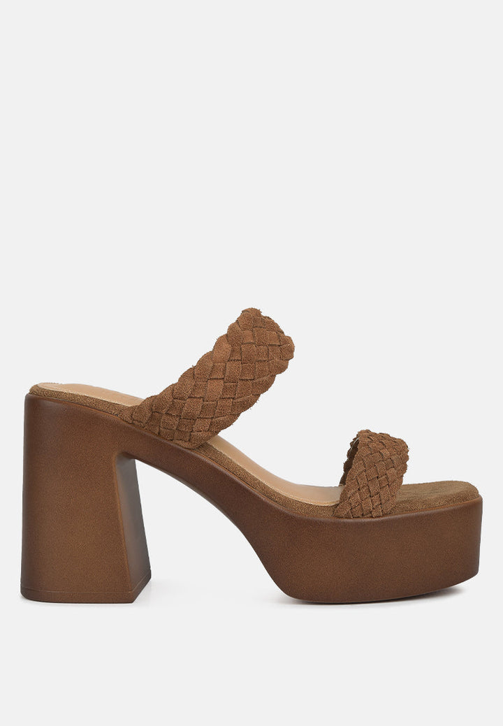 misaki woven suede strap platform sandals by ruw#color_tan