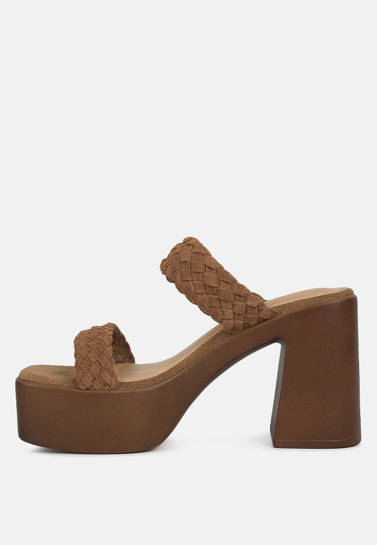 misaki woven suede strap platform sandals by ruw#color_tan