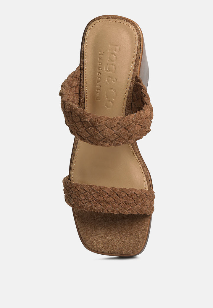 misaki woven suede strap platform sandals by ruw#color_tan