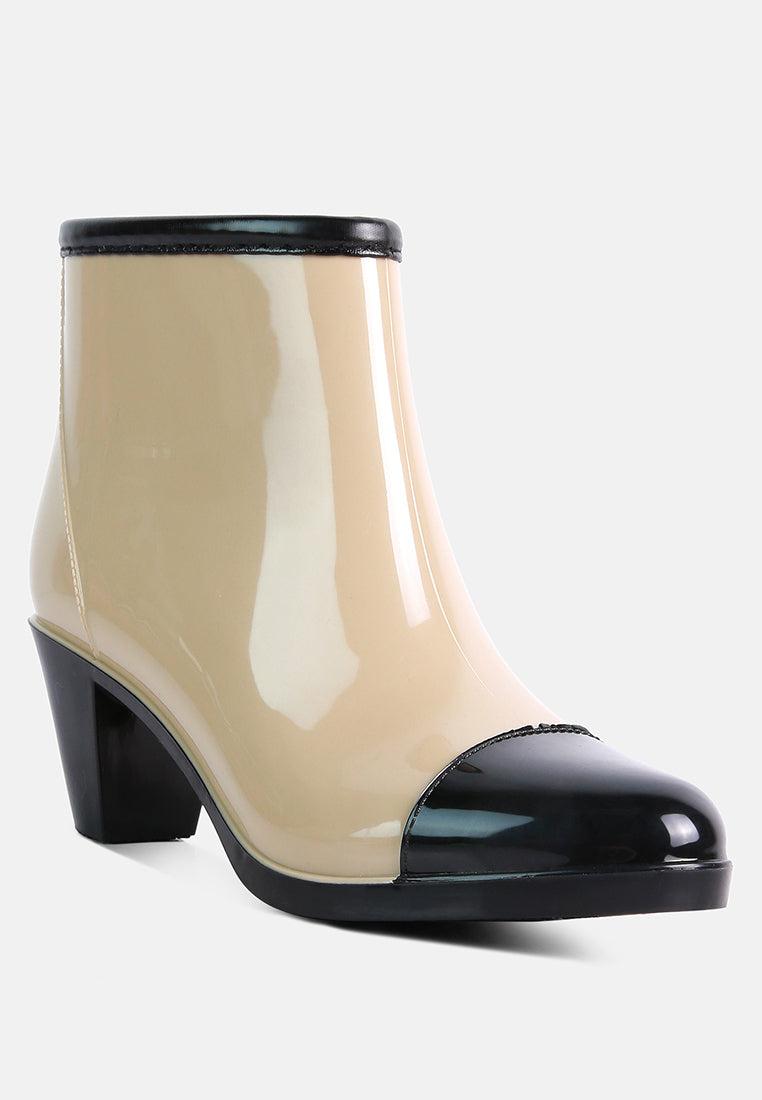 mizzle smart block heel rainboots by ruw#color_beige