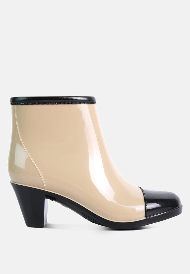 mizzle smart block heel rainboots by ruw#color_beige