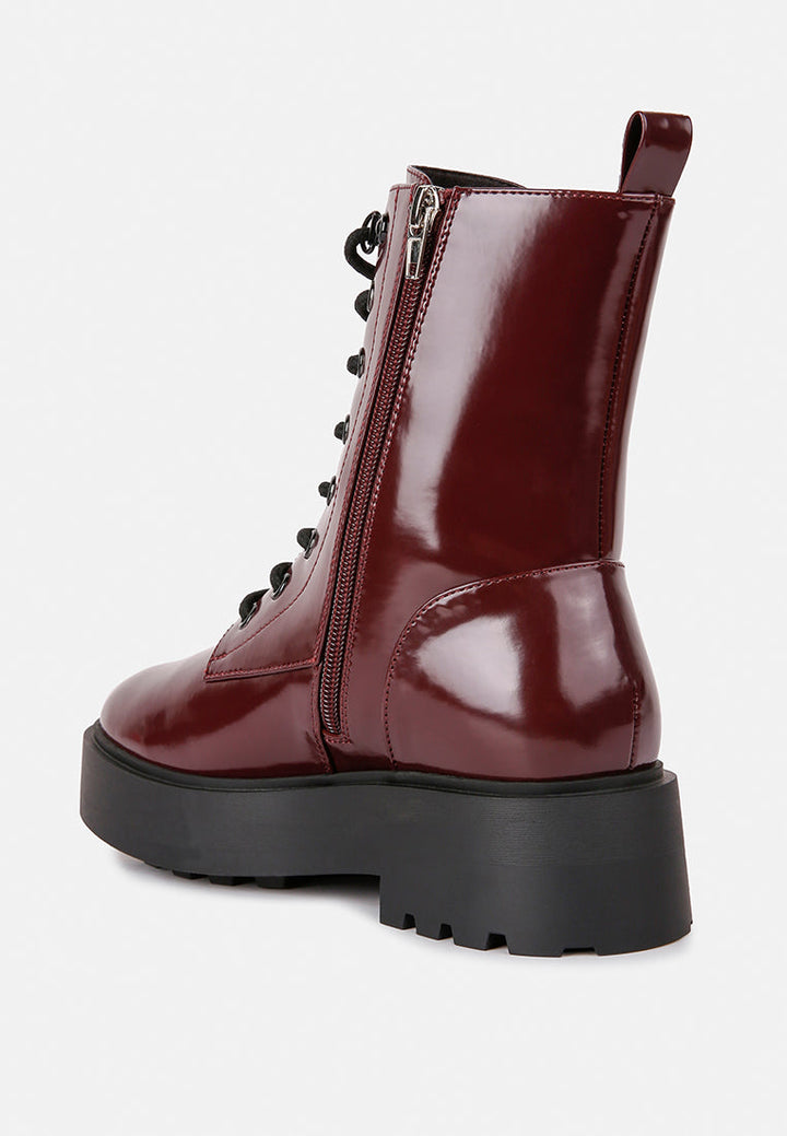 molsh faux leather ankle biker boots by ruw#color_burgundy