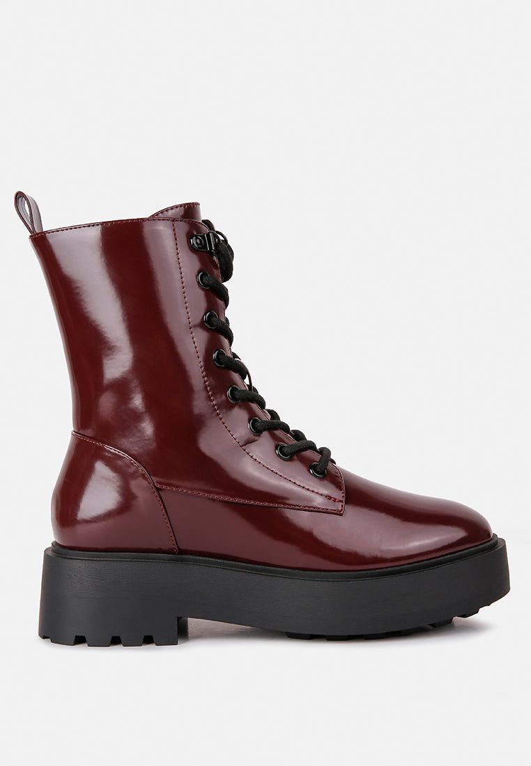 molsh faux leather ankle biker boots by ruw#color_burgundy