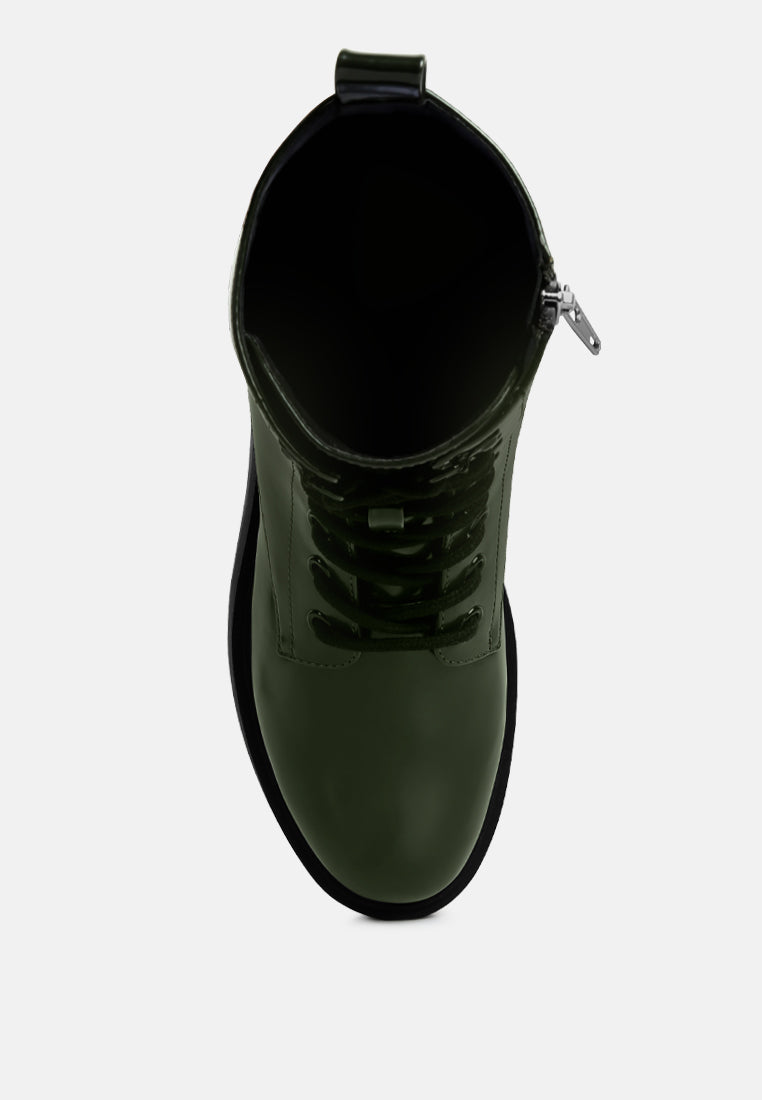 molsh faux leather ankle biker boots by ruw#color_dark-green