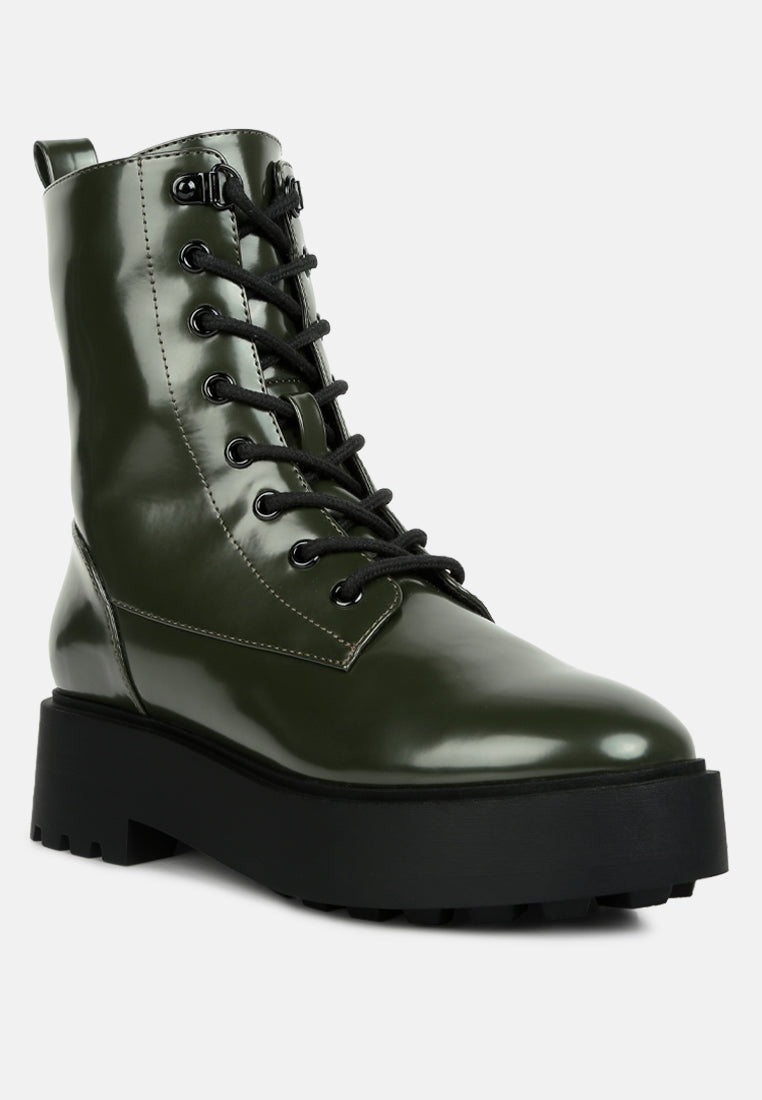 molsh faux leather ankle biker boots by ruw#color_dark-green