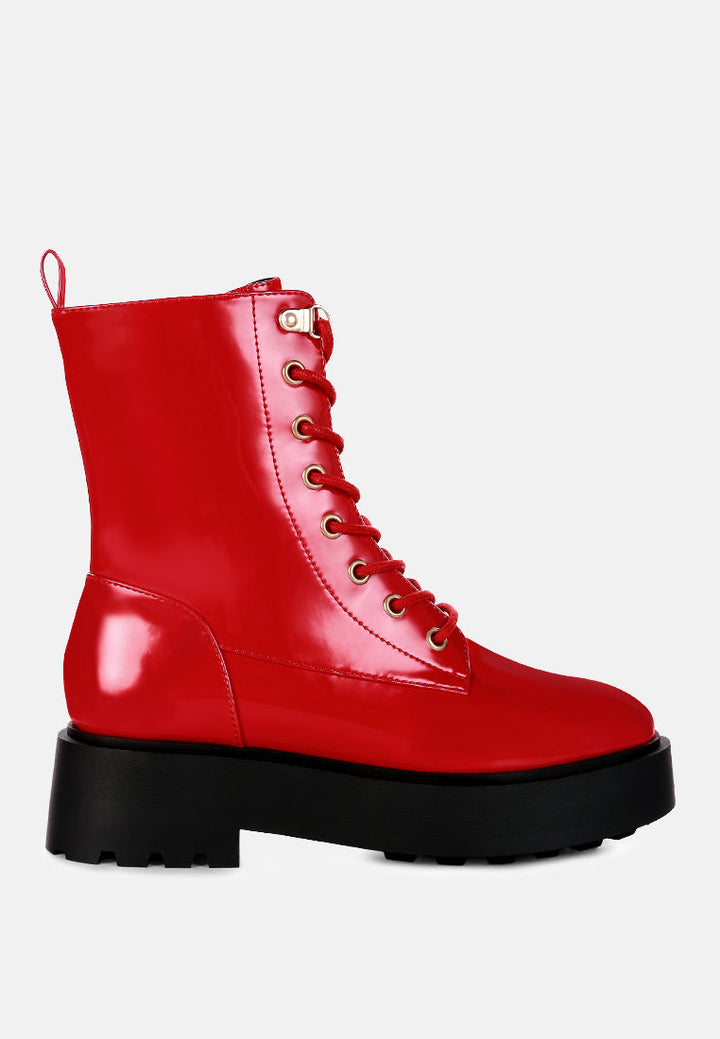 molsh faux leather ankle biker boots by ruw#color_red