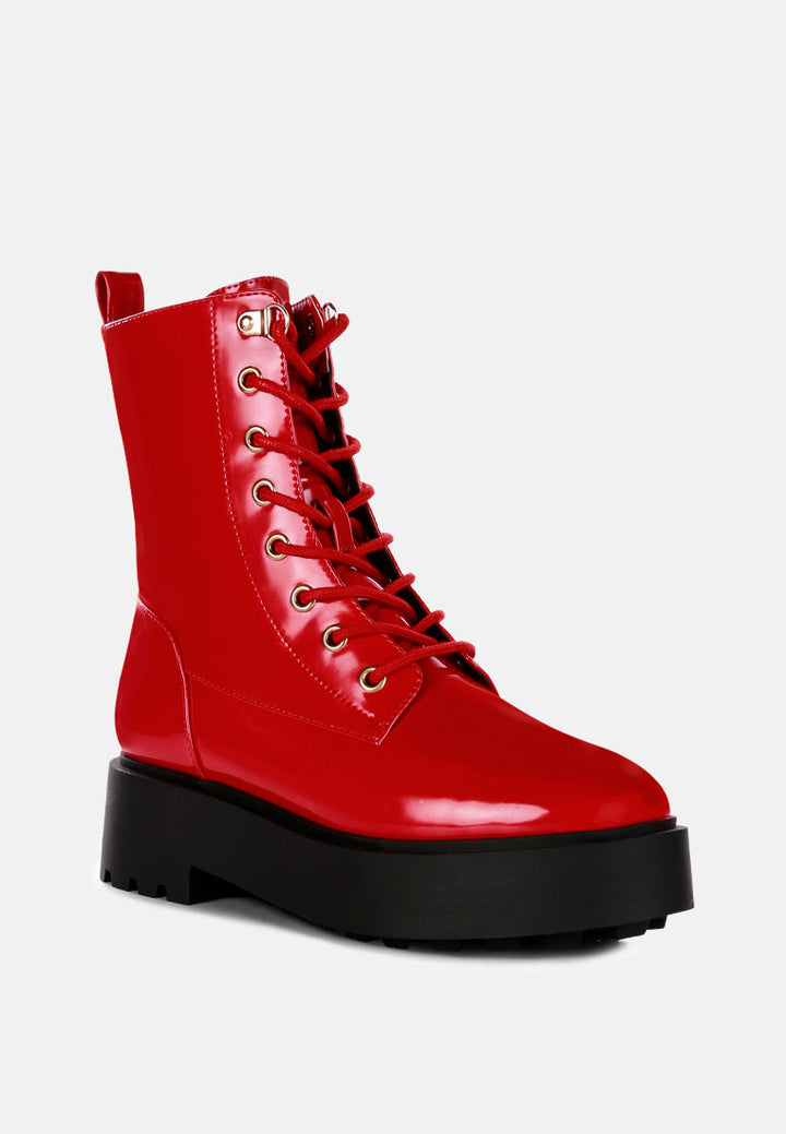 molsh faux leather ankle biker boots by ruw#color_red