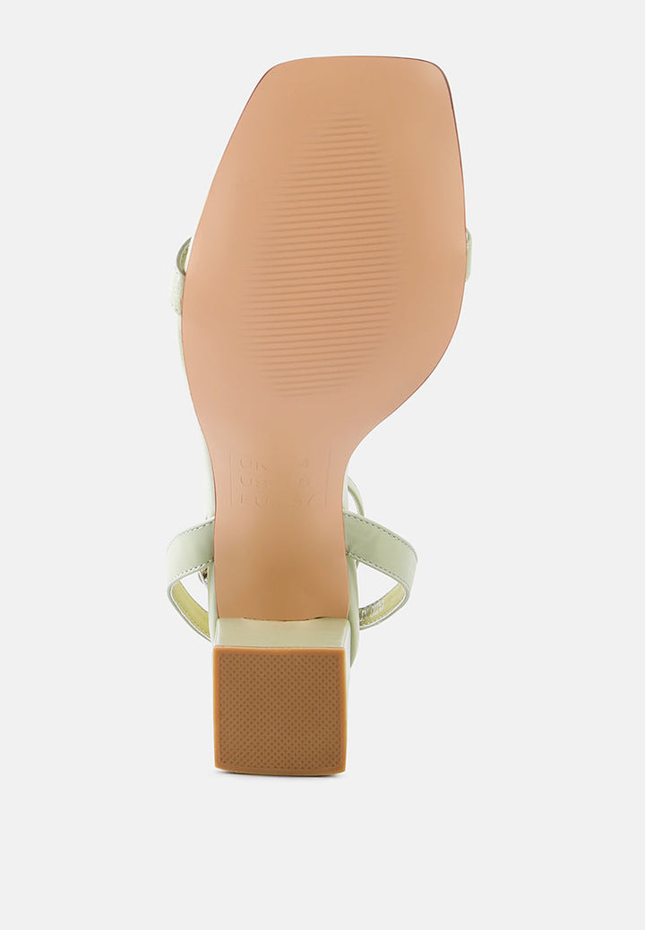 mooncut ankle strap block heel sandals by ruw#color_mint
