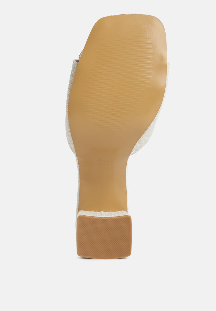 naflah rhinestone embellished slip on sandals by ruw#color_natural