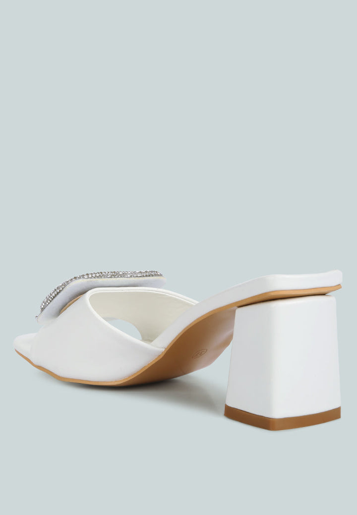 naflah rhinestone embellished slip on sandals by ruw#color_white