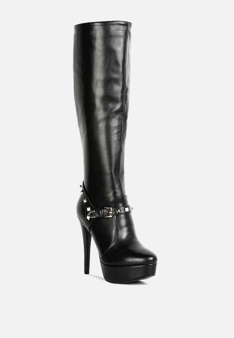nephele studs embellished stiletto calf boots by ruw#color_black