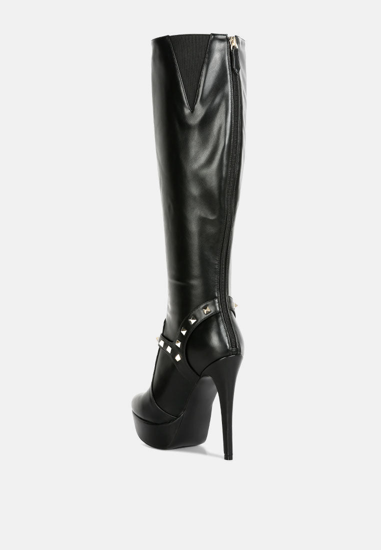 nephele studs embellished stiletto calf boots by ruw#color_black