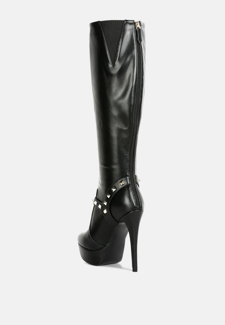 nephele studs embellished stiletto calf boots by ruw#color_black