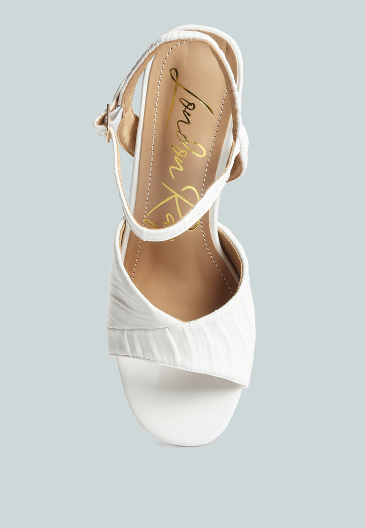 nicholas pleated strap block heel sandals by ruw#color_off-white