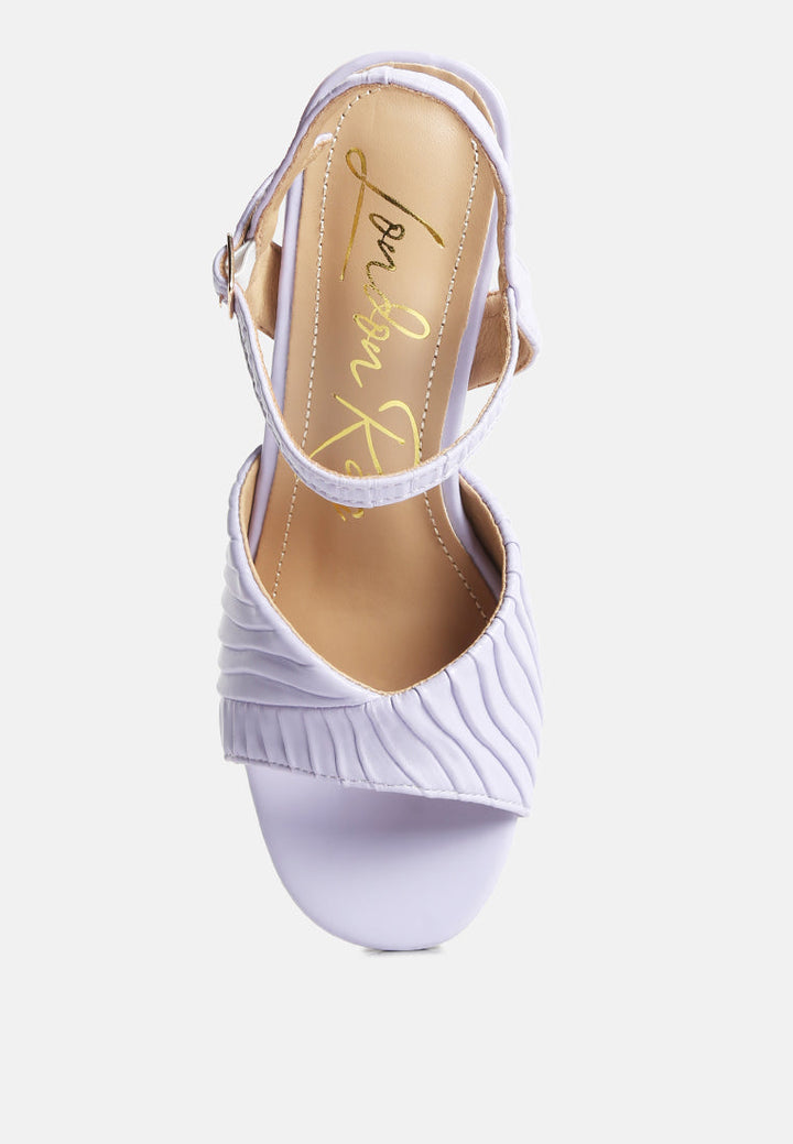 nicholas pleated strap block heel sandals by ruw#color_lilac