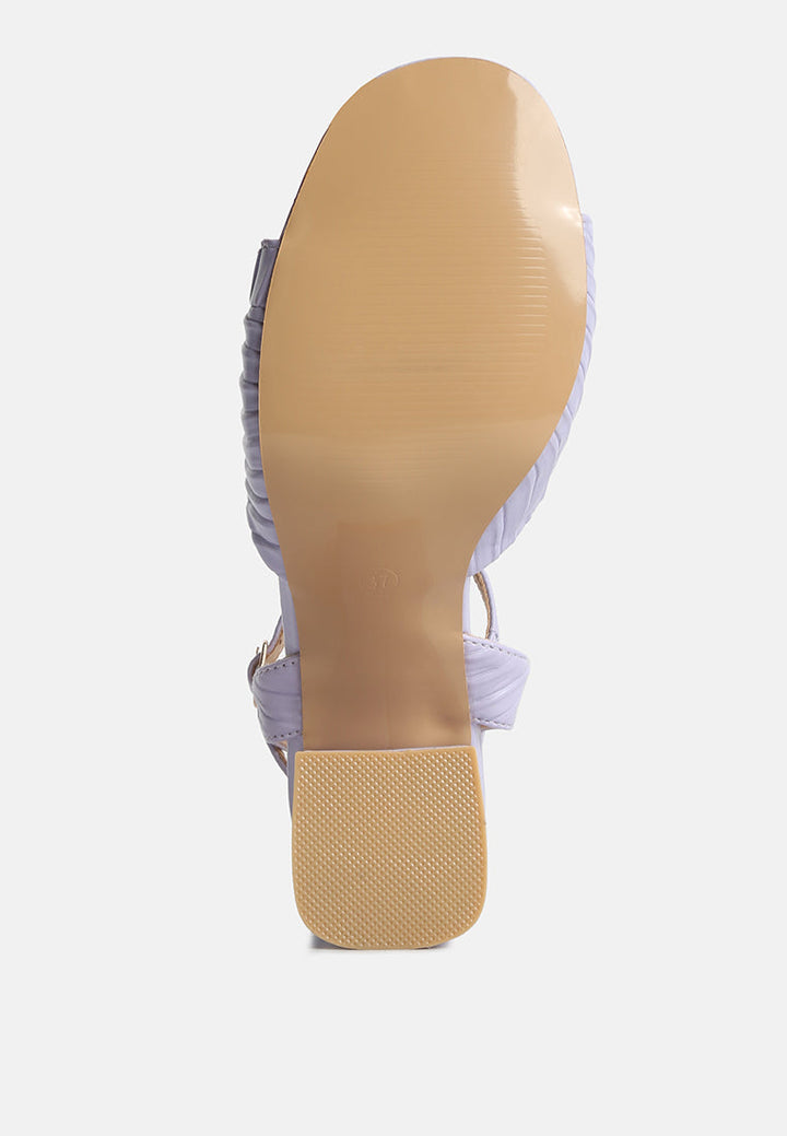 nicholas pleated strap block heel sandals by ruw#color_lilac