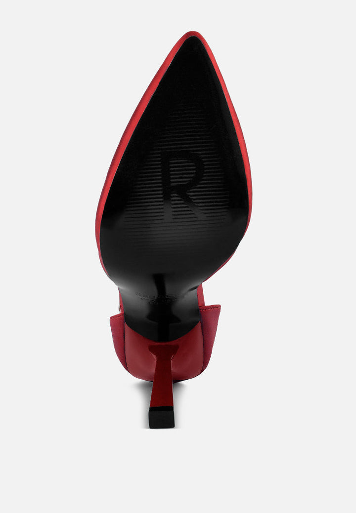 hobnob anklet embellishment stiletto sandals by ruw#color_red