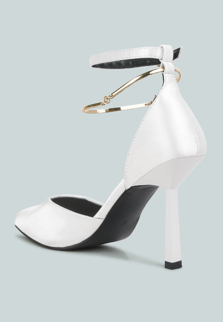 hobnob anklet embellishment stiletto sandals by ruw#color_white