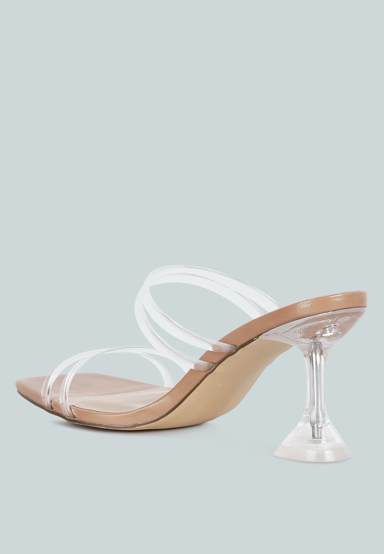 nightfall clear spool heel sandal by ruw#color_camel