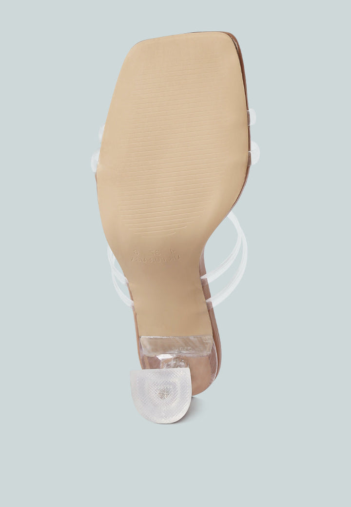 nightfall clear spool heel sandal by ruw#color_camel