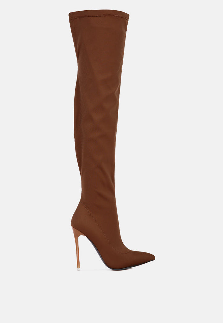 no calm superstretch stiletto long boot by ruw#color_tan