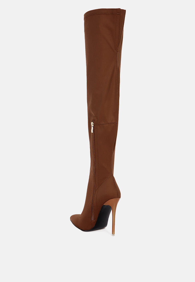 no calm superstretch stiletto long boot by ruw#color_tan