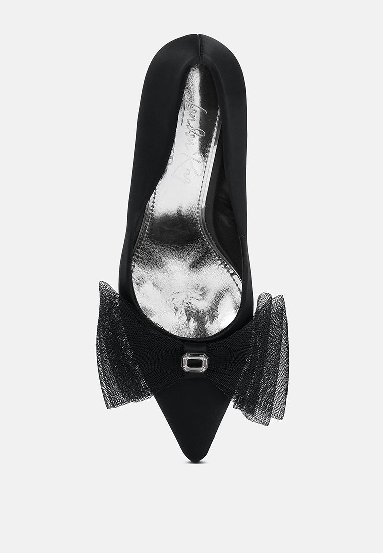odette diamante embellished bow stiletto pumps by ruw#color_black