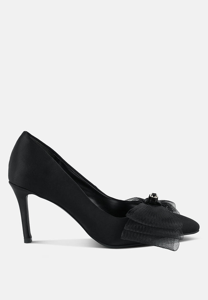 odette diamante embellished bow stiletto pumps by ruw#color_black