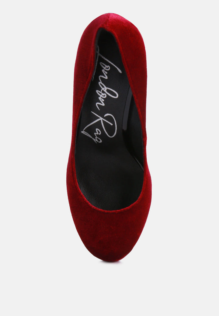 old novelty platform heel velvet pumps by ruw#color_burgundy