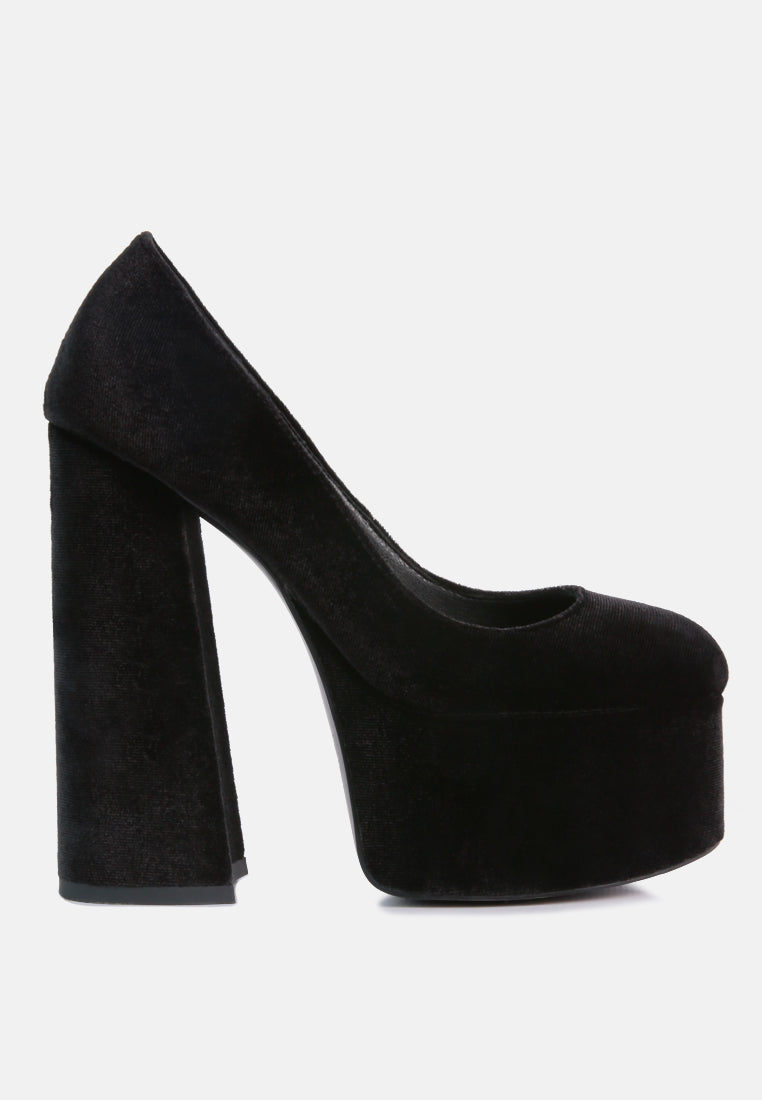 old novelty platform heel velvet pumps by ruw#color_black