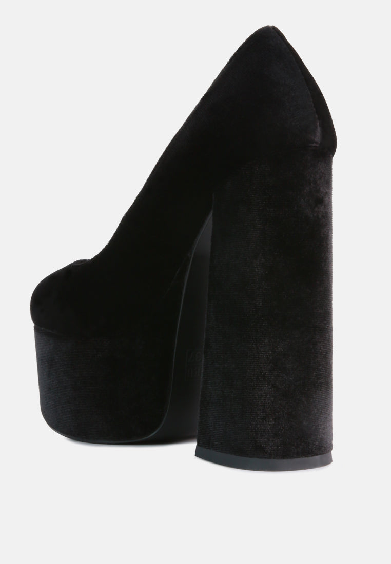 old novelty platform heel velvet pumps by ruw#color_black