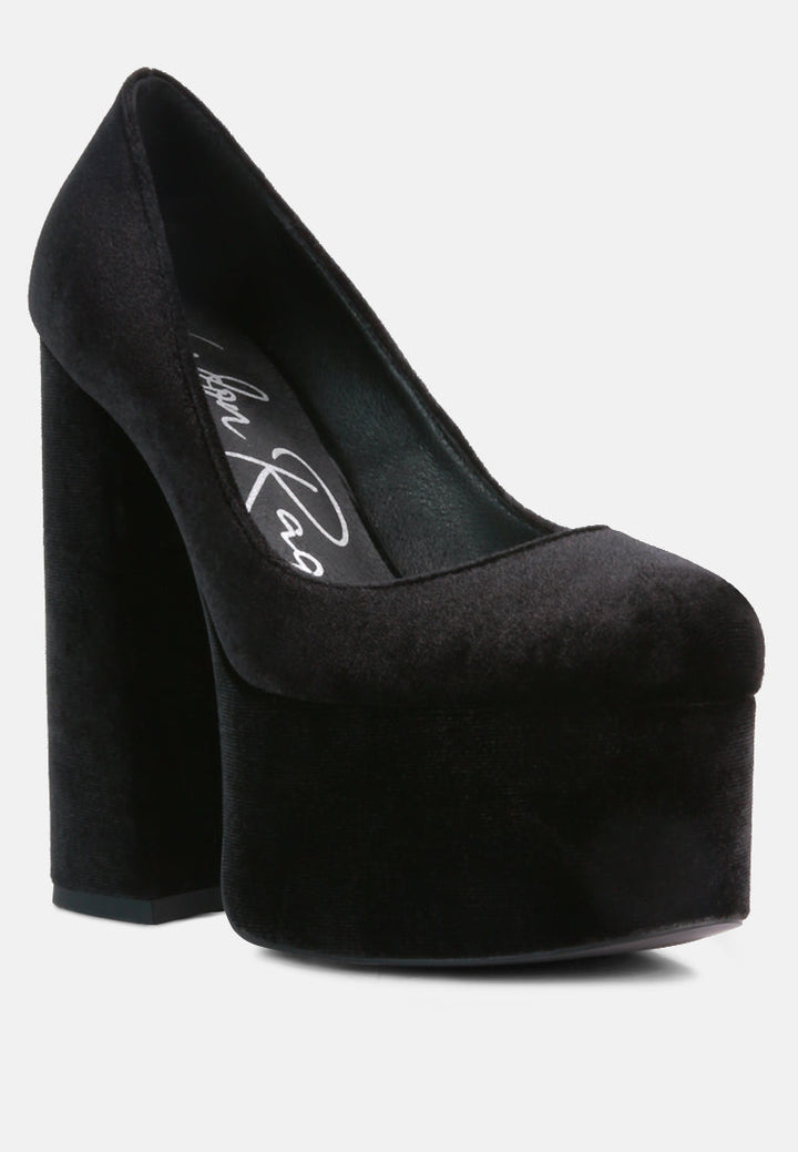 old novelty platform heel velvet pumps by ruw#color_black