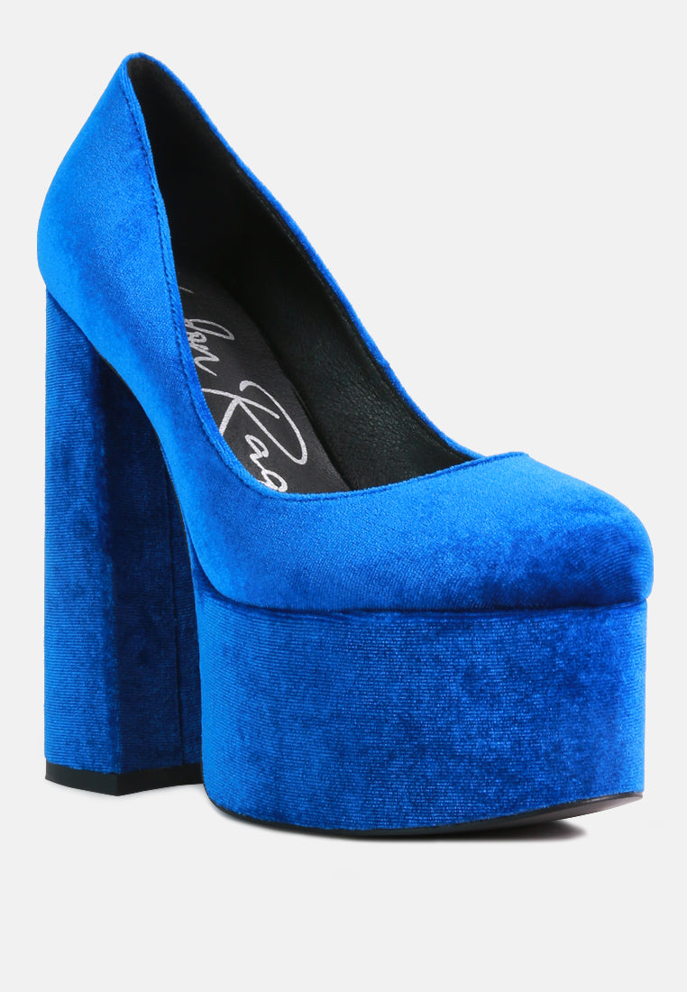 old novelty platform heel velvet pumps by ruw#color_blue