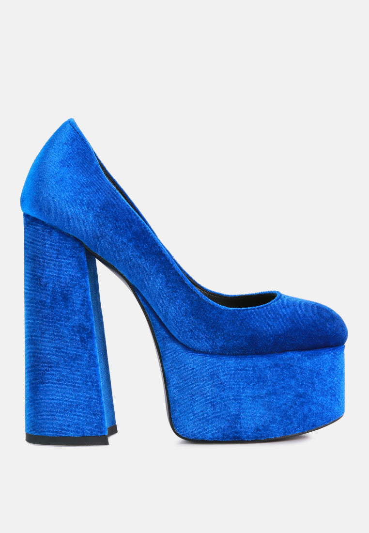 old novelty platform heel velvet pumps by ruw#color_blue