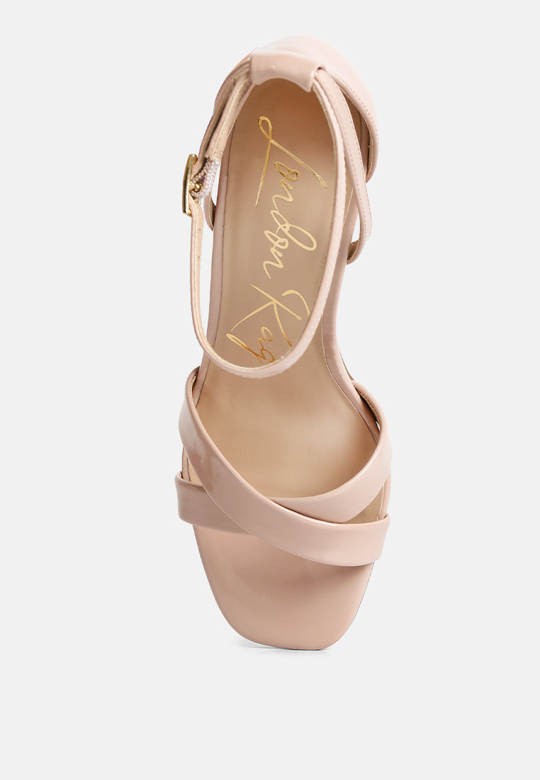 oraiku faux suede cross strap heels by ruw#color_nude