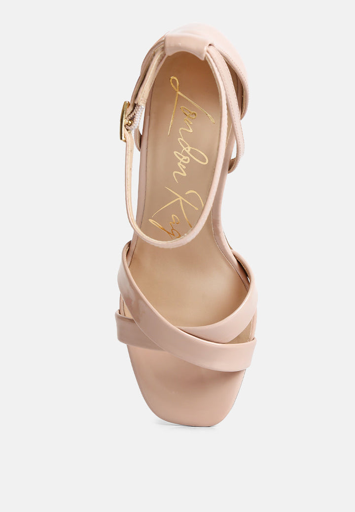 oraiku faux suede cross strap heels by ruw#color_nude