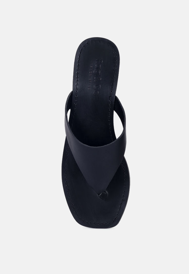 orofer soft leather luxury thong flats by ruw#color_black