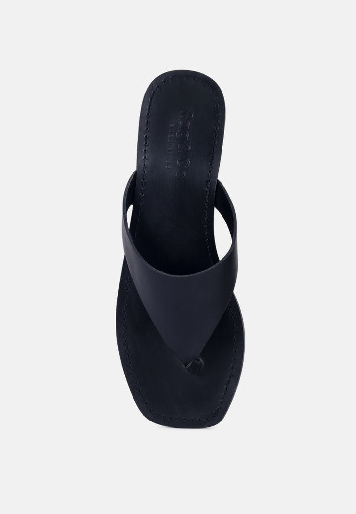 orofer soft leather luxury thong flats by ruw#color_black