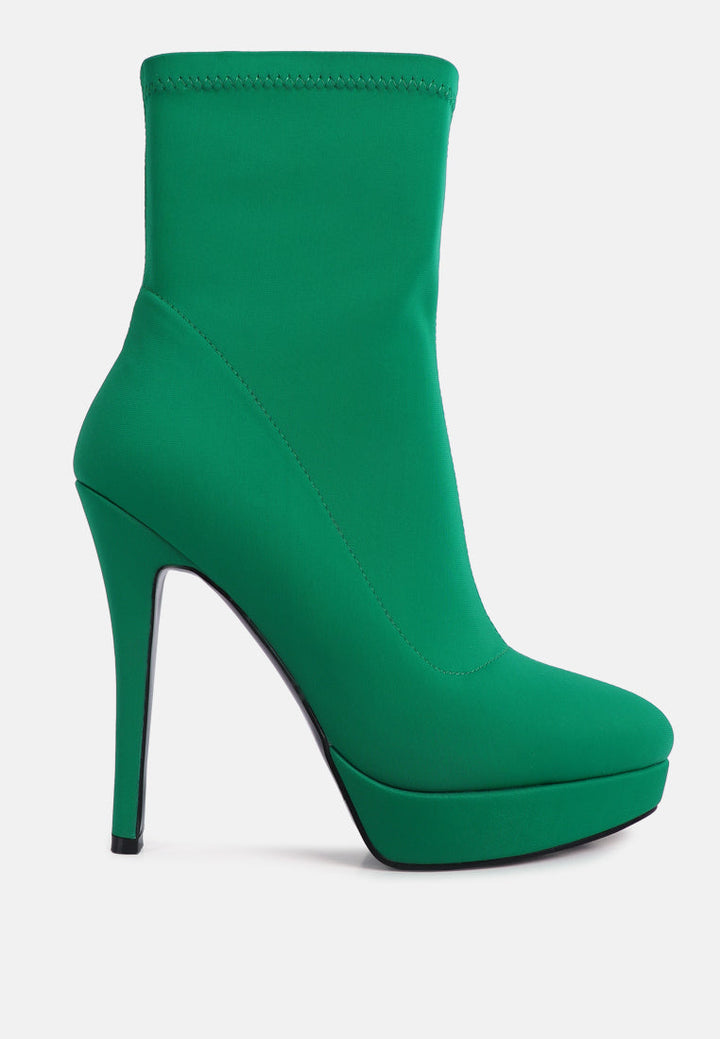 patotie lycra high heel ankle boots by ruw#color_green