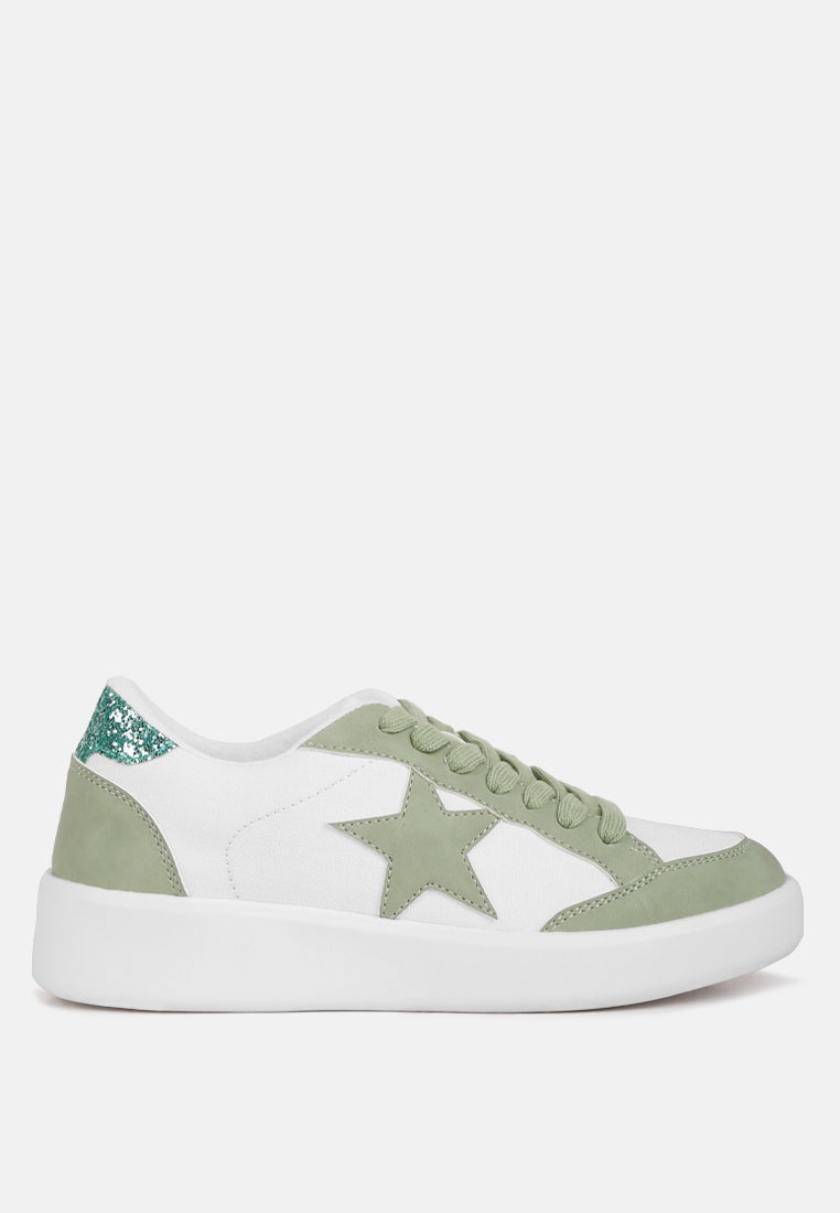 perry glitter detail star sneakers by ruw#color_green