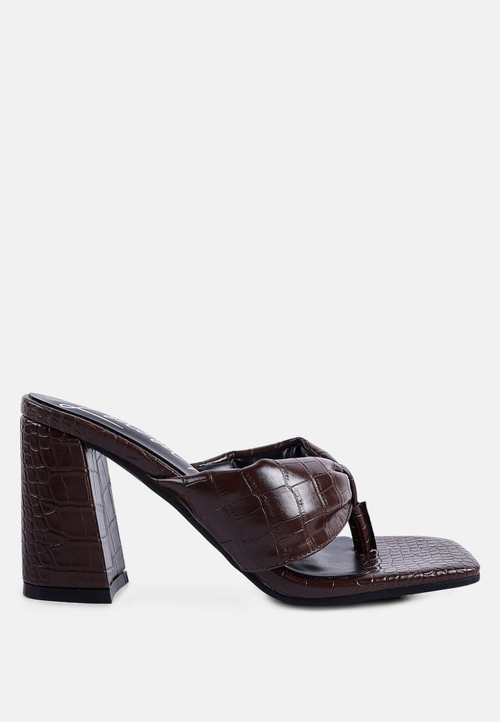 phantom ruched high heeled thong sandals by ruw#color_espresso