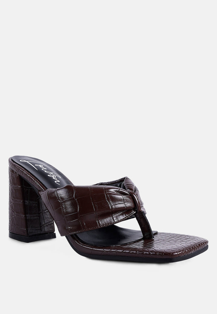 phantom ruched high heeled thong sandals by ruw#color_espresso