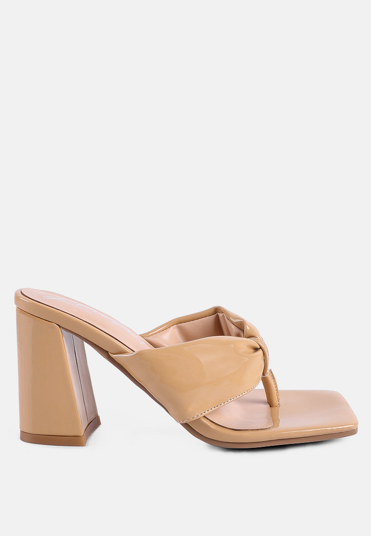 phantom ruched high heeled thong sandals by ruw#color_latte