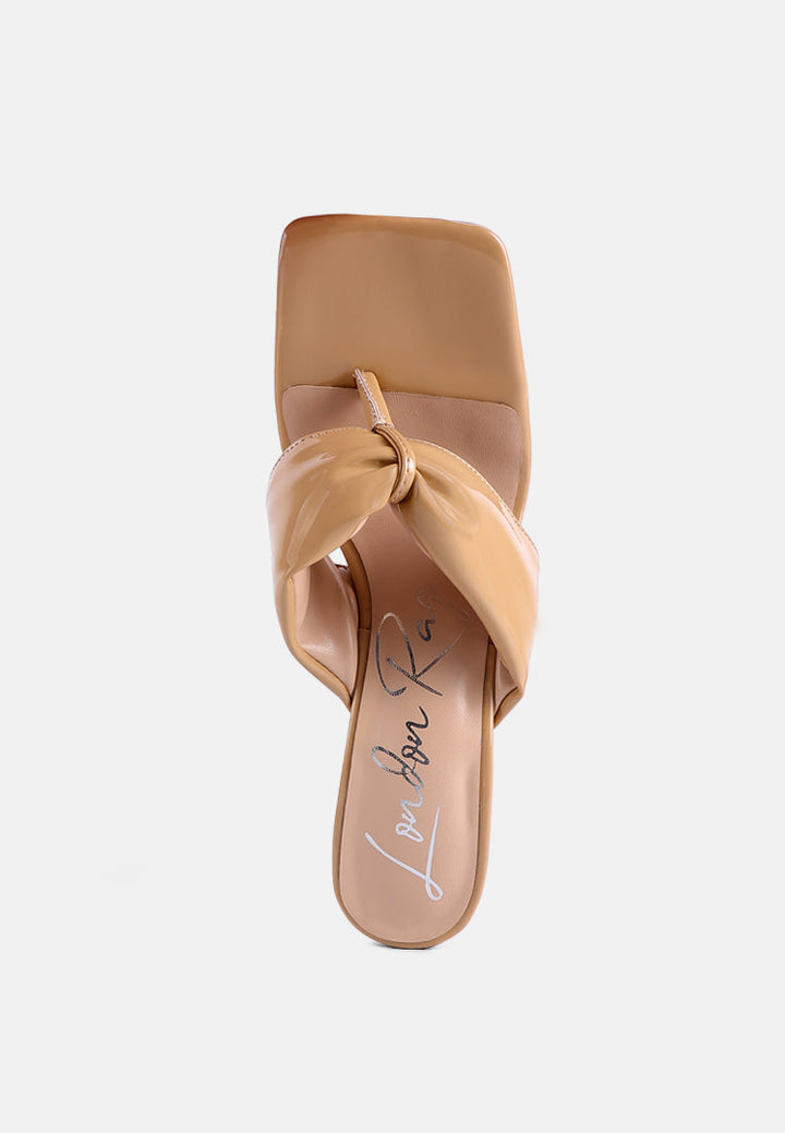 phantom ruched high heeled thong sandals by ruw#color_latte